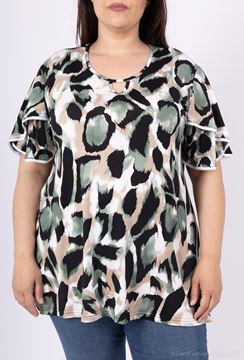 Picture of TOP WTIH KEYHOLE ON NECKLINE AND LACE ON SLEEVE